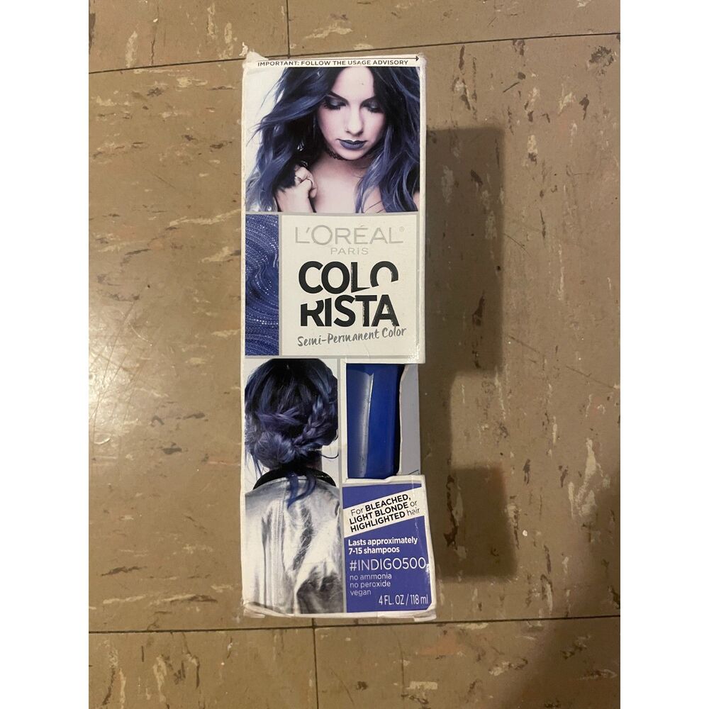 2x Lot Indigo 500 L'Oreal Paris Colorista Semi-Permanent Temporary Hair Dye NEW